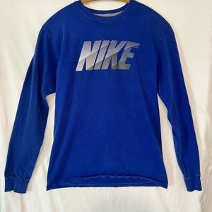 Nike blue long sleeve cotton t-shirt size small